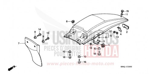 GARDE-BOUE ARRIERE XR100RW de 1998